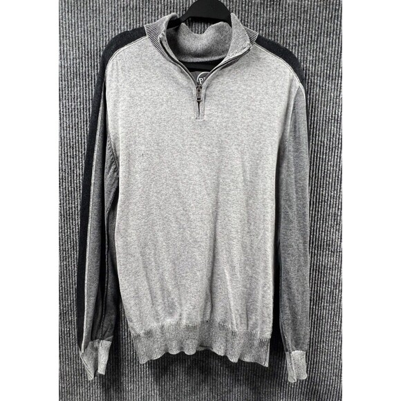 Buckle BKE‎ Sweater Mens Large Standard Fit Grey 1/4 Zip Cotton Pullover Casual - Picture 1 of 11